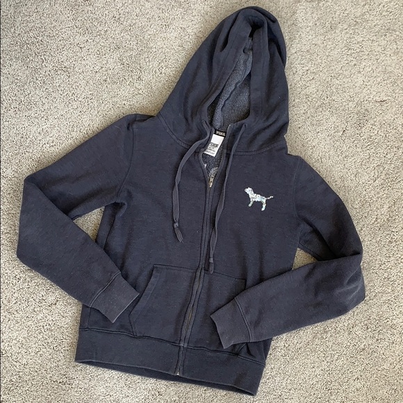 Pink sparkle zip up hoodie - Picture 2 of 3